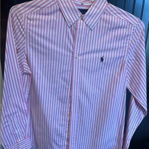 Ralph Lauren Pink and White Striped Shirt